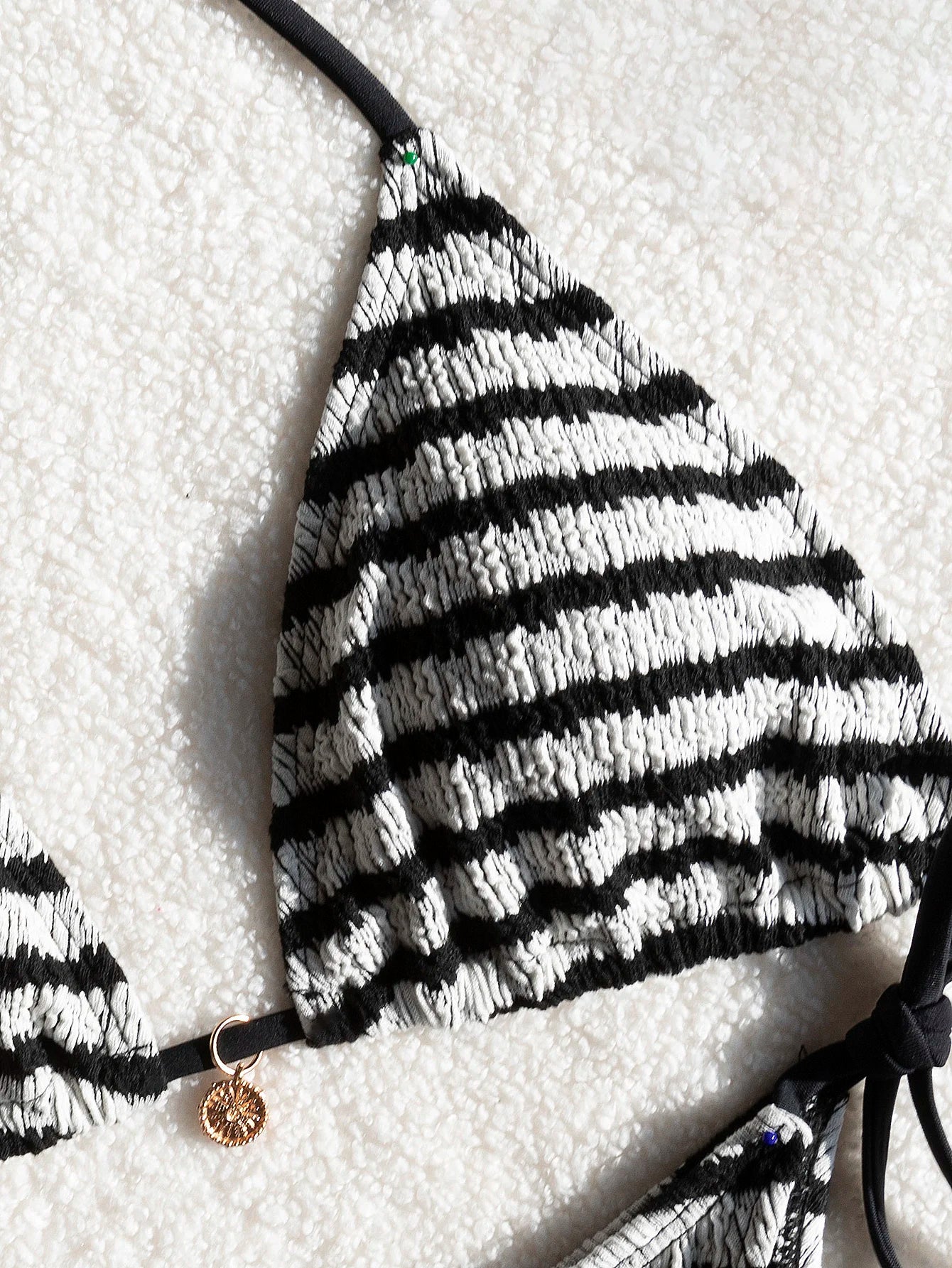 Striped Luxe Cut-Out Bikini