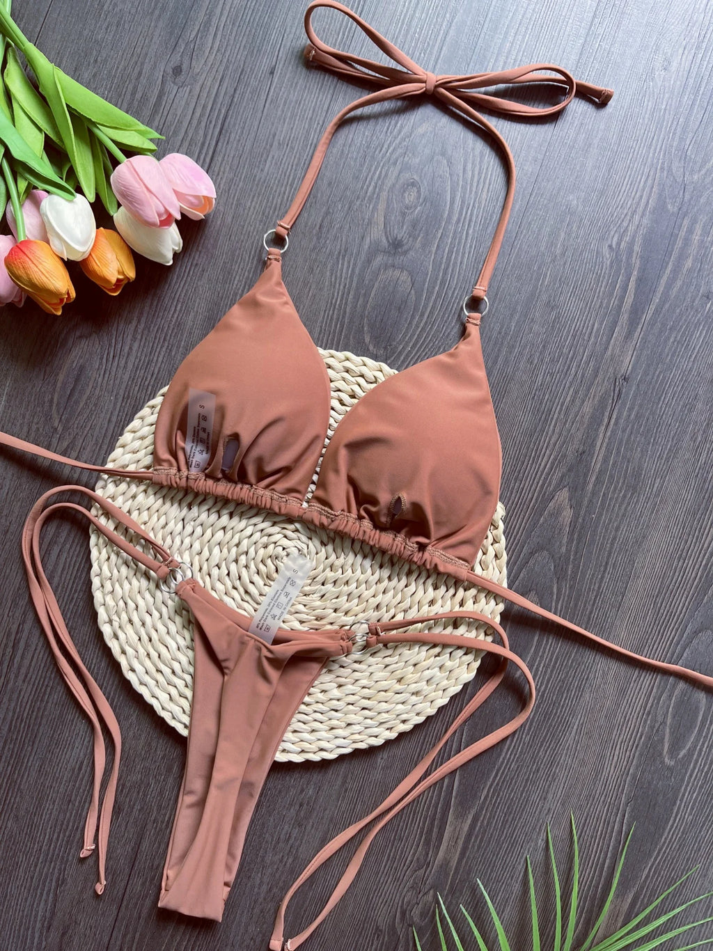 Mocha Luxe Minimal Bikini Set