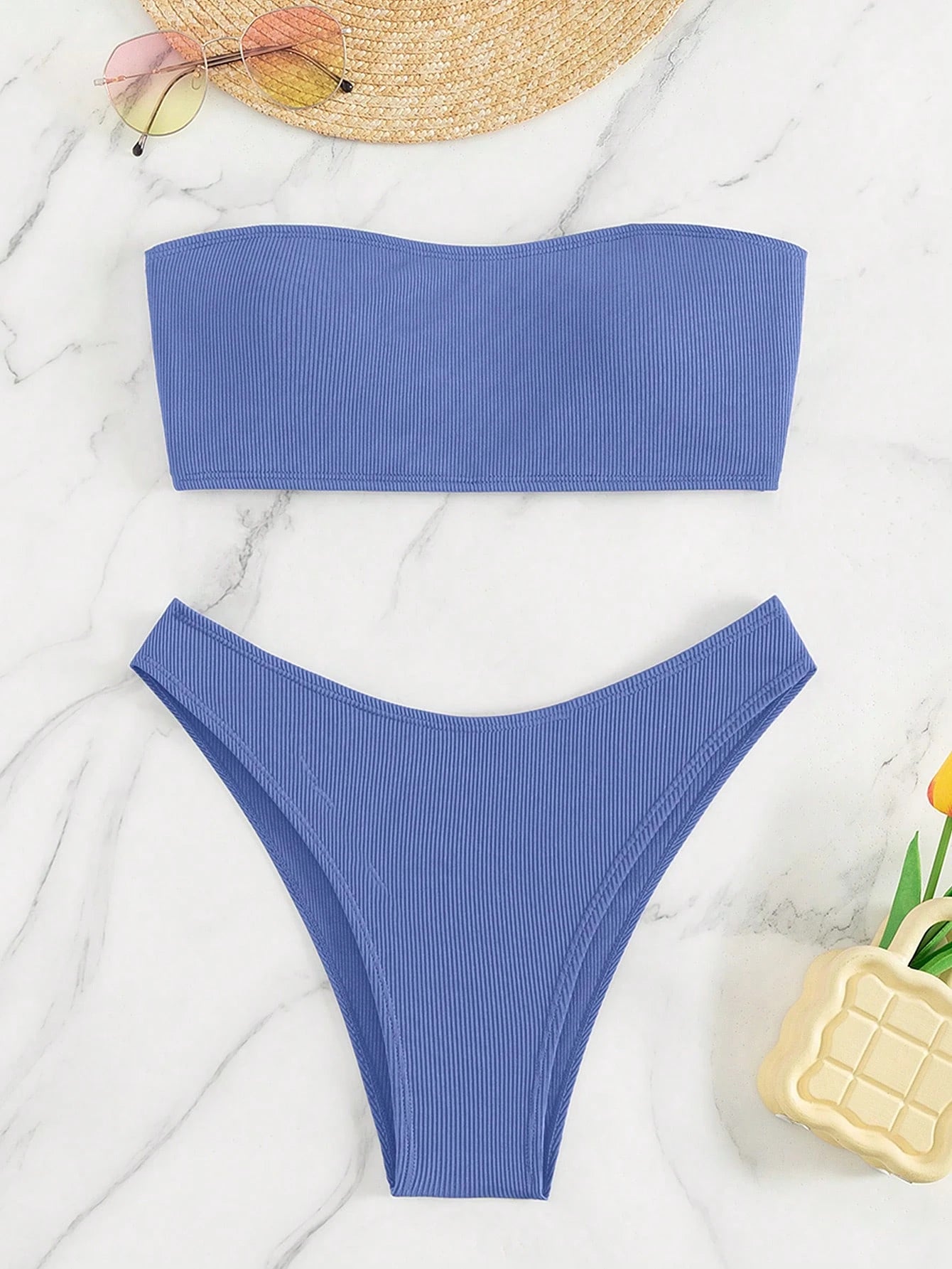 Azure Breeze Bandeau Bikini Set