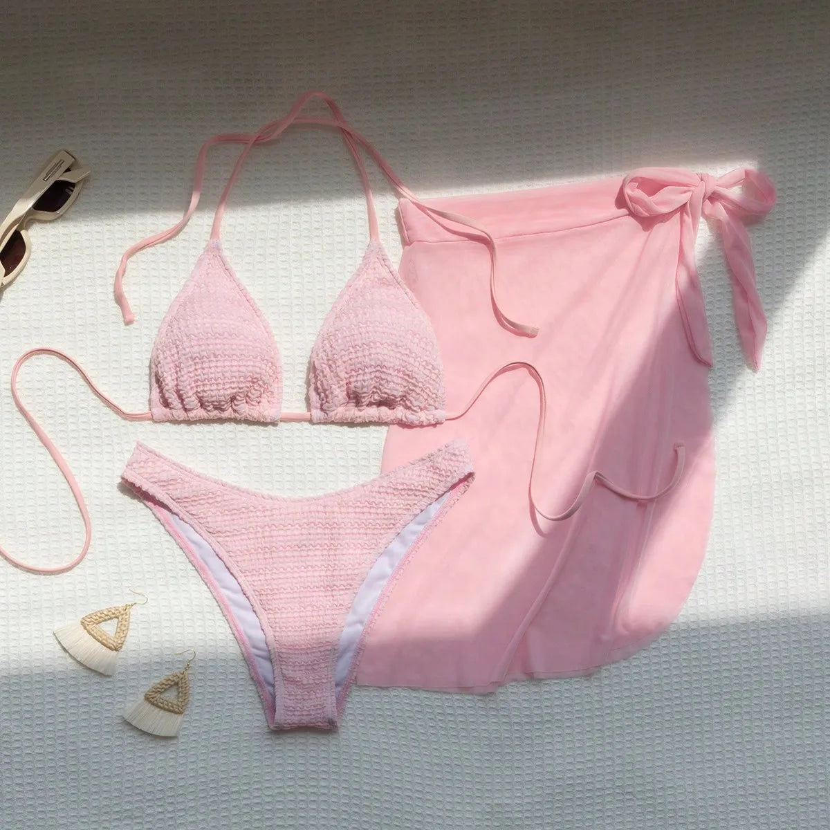 Blush Breeze 3-Piece Bikini Set