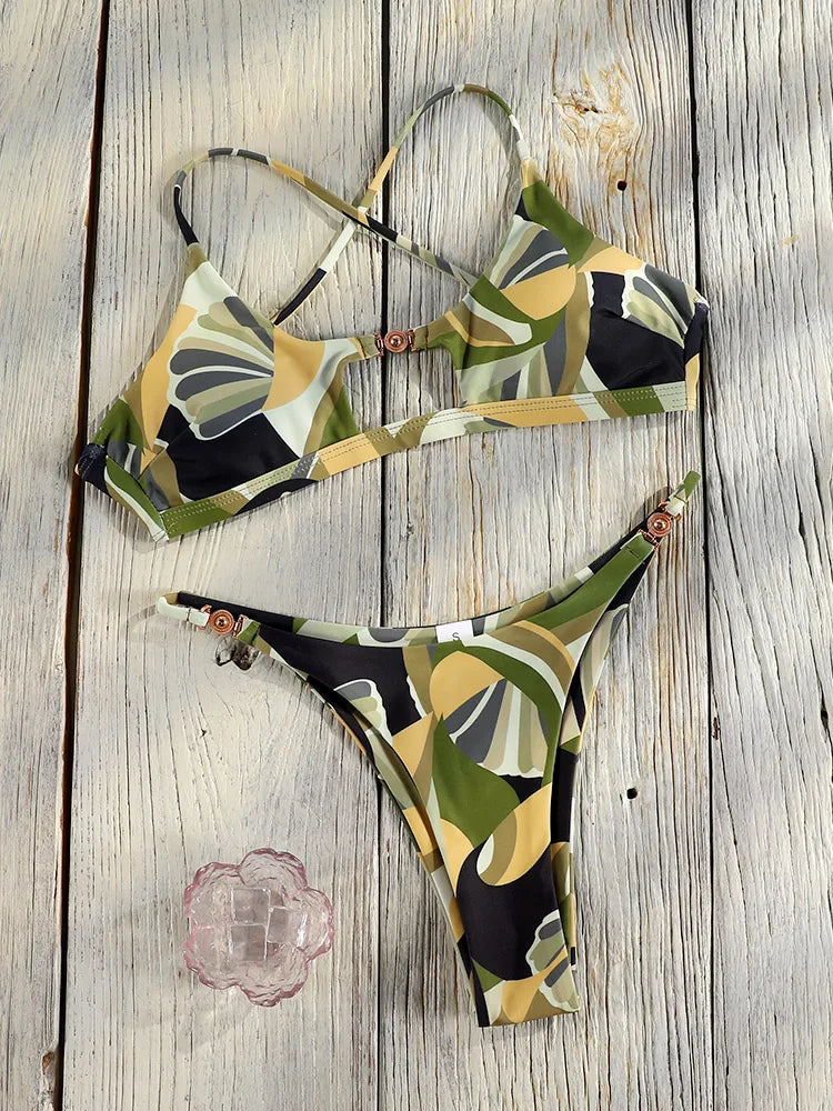 Crimson Heat Cross-Strap Bikini