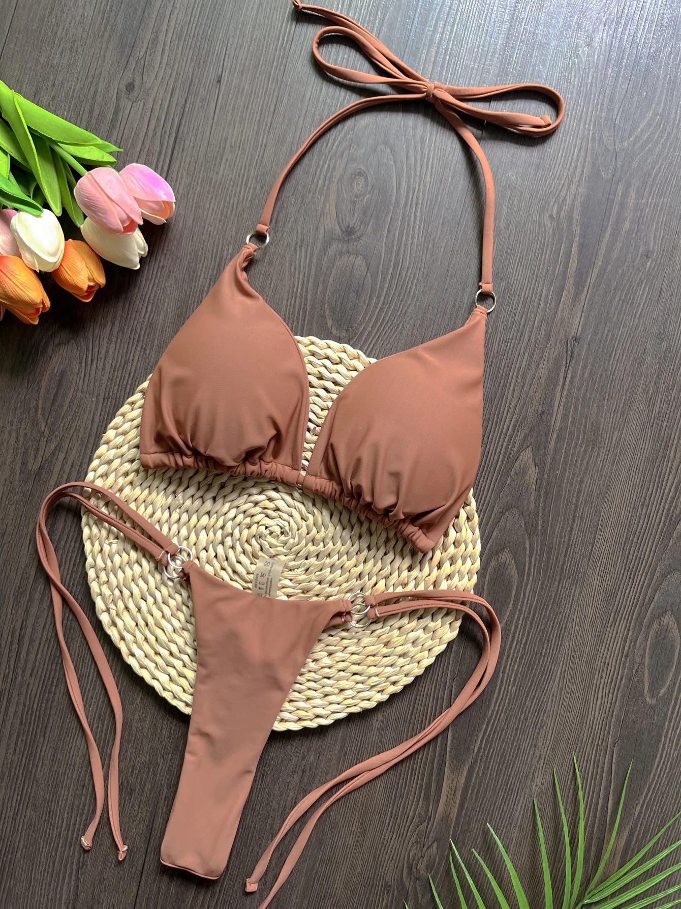 Mocha Luxe Minimal Bikini Set