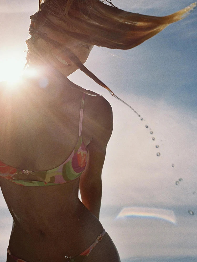 Crimson Heat Cross-Strap Bikini